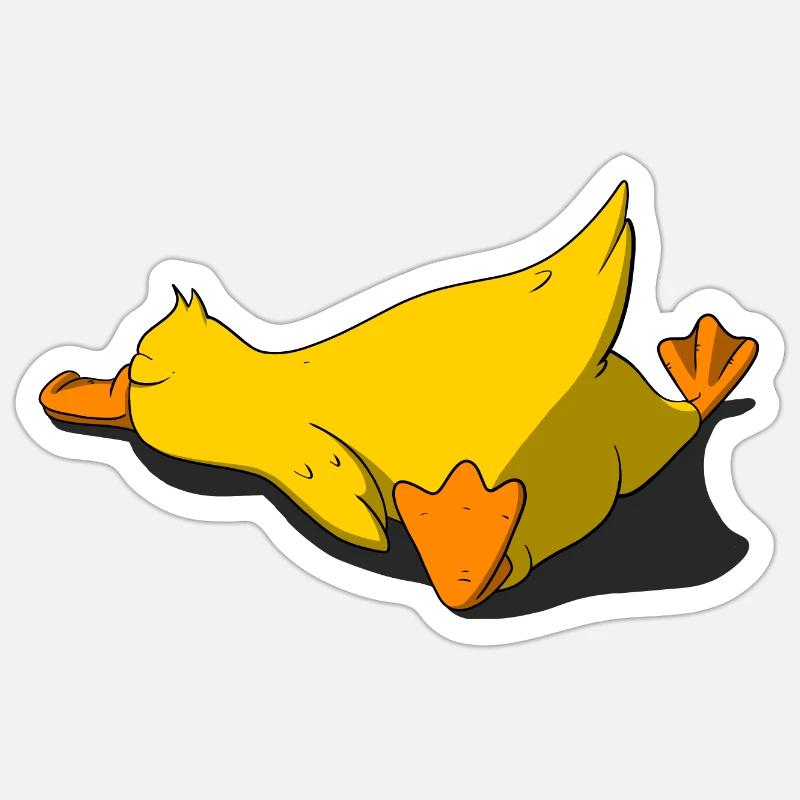 Poussin endormi - Sticker taille S (10 x 10 cm) - blanc mat