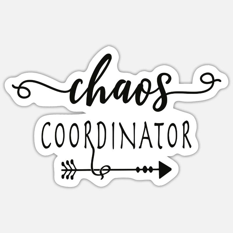 chaos coordinator - Sticker Größe S (10 x 10 cm) - Mattweiß