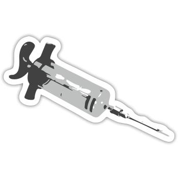 Spritze - Sticker Größe S (10 x 10 cm) - Mattweiß - Vorne