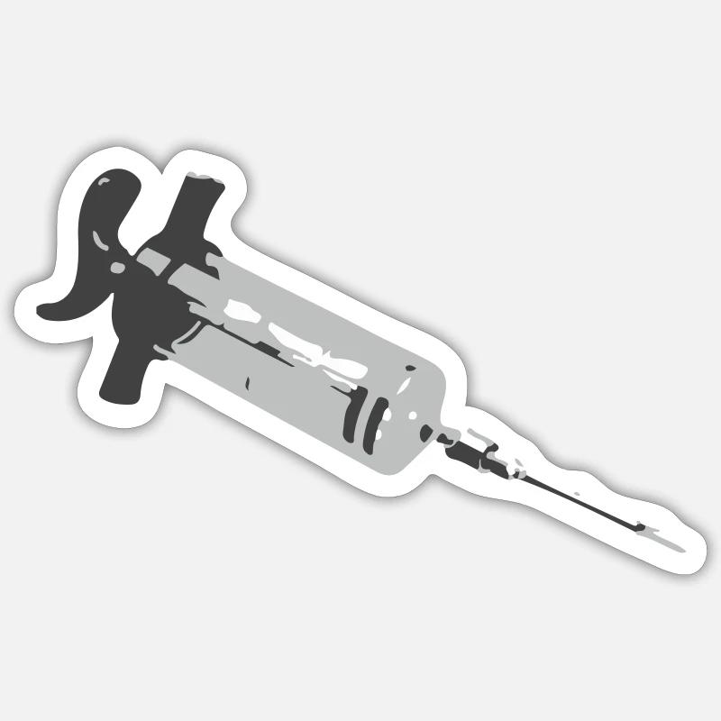 syringe - Sticker size S (10 x 10 cm) - white matte