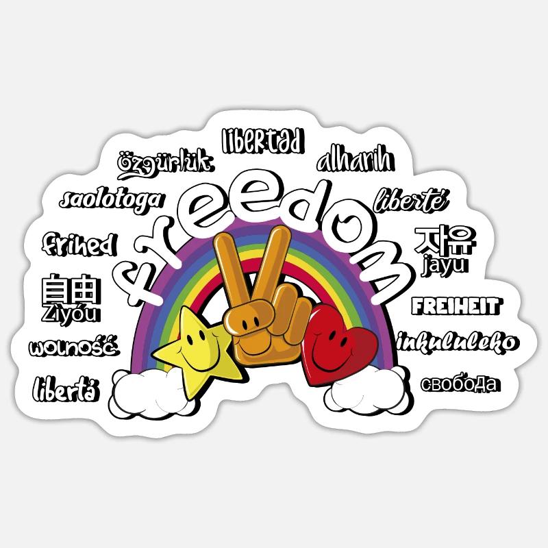 regenbogen - Sticker Größe S (10 x 10 cm) - Mattweiß