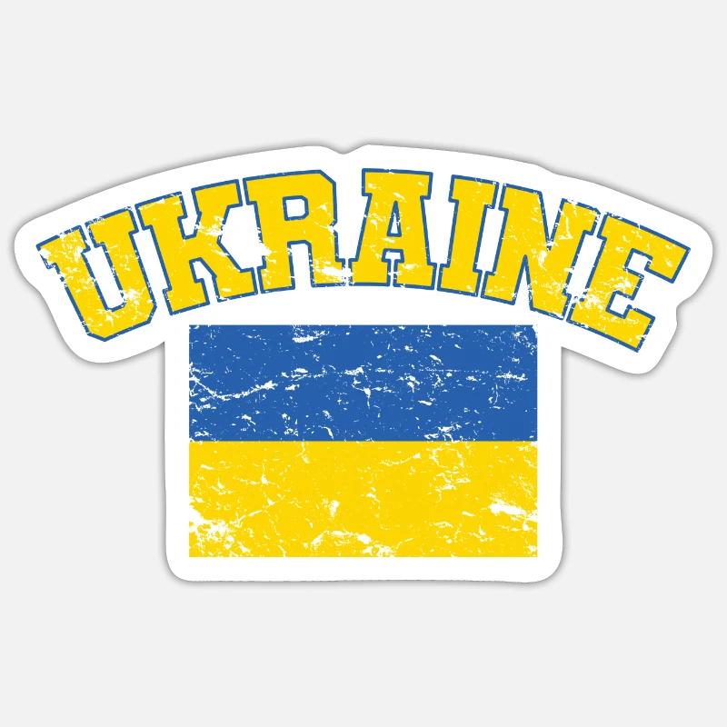 Ukraine Drapeau de l’Ukraine - Sticker taille S (10 x 10 cm) - blanc mat