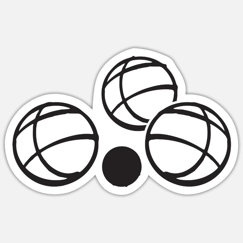 Boules de boules pour joueurs de pétanque - Sticker taille S (10 x 10 cm) - blanc mat