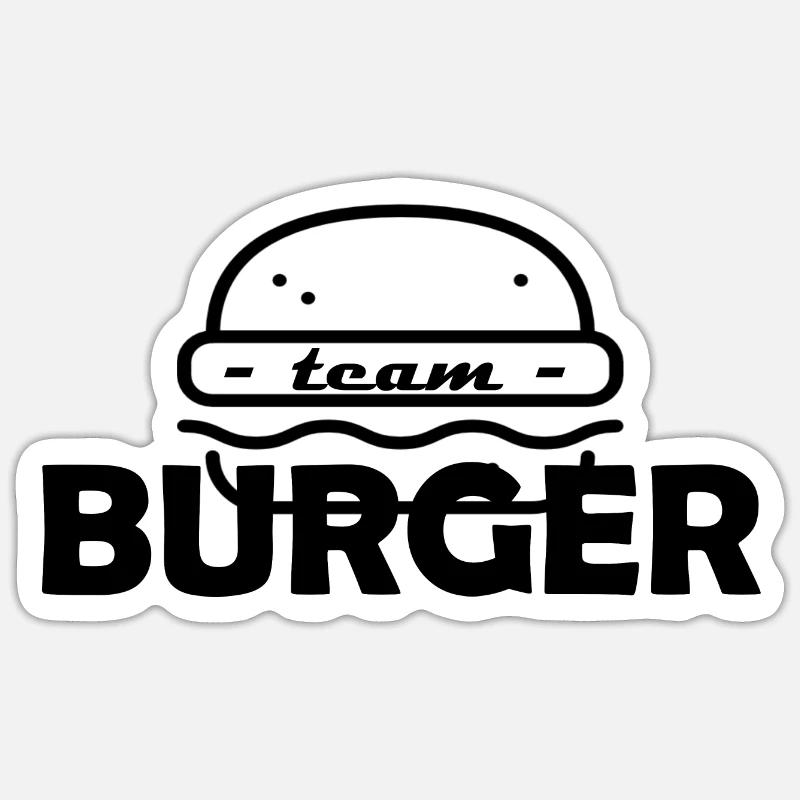 Team Burger - Sticker Größe S (10 x 10 cm) - Mattweiß