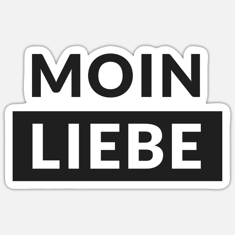 Moin Liebe - Sticker Größe S (10 x 10 cm) - Mattweiß