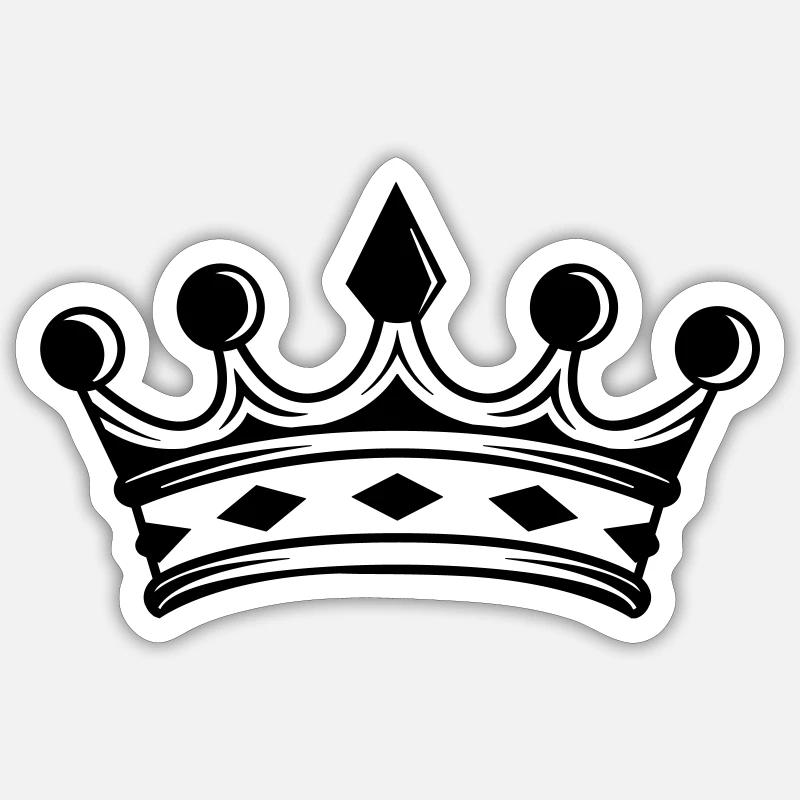 Couronne - Sticker taille S (10 x 10 cm) - blanc mat
