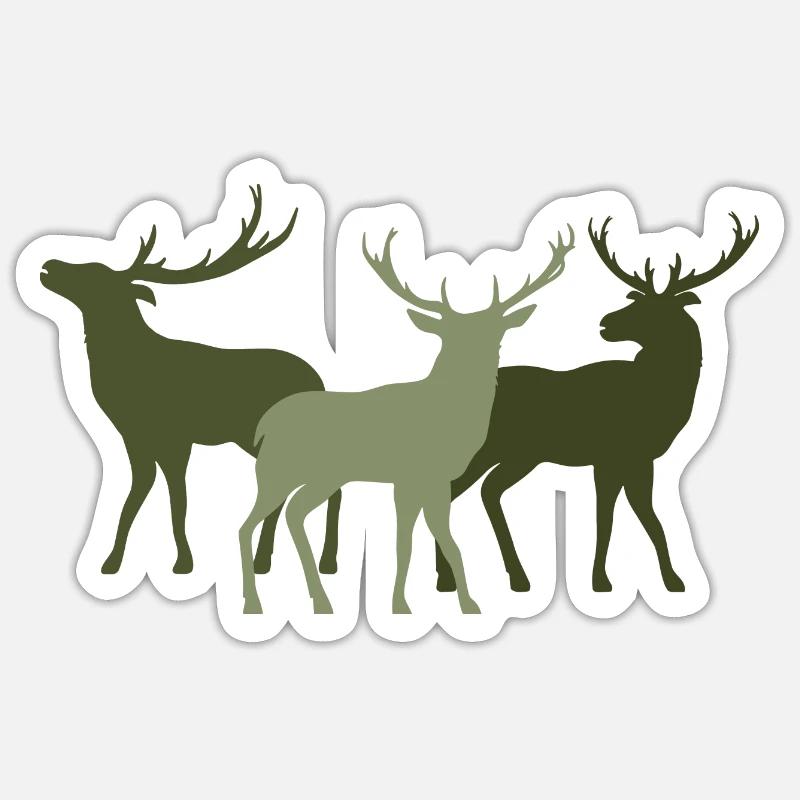 Deer - Sticker size S (10 x 10 cm) - white matte