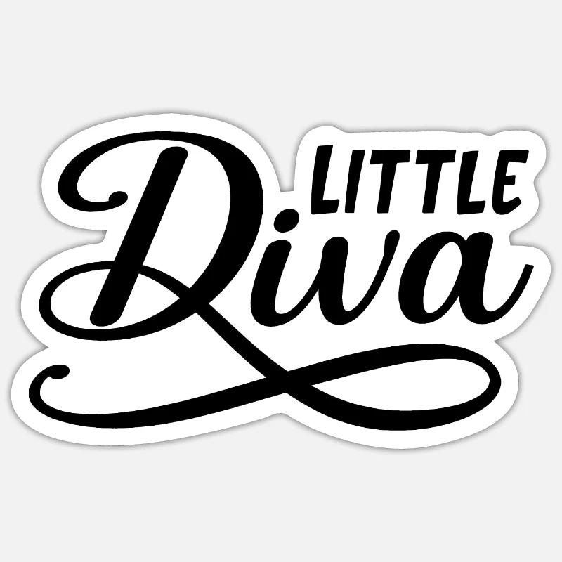 Little Diva - Sticker Größe S (10 x 10 cm) - Mattweiß
