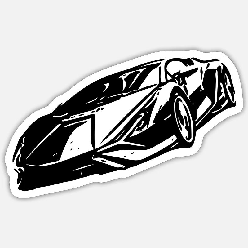 Graphiques vectoriels de voitures de sport Sticker taille S (10 x 10 cm)