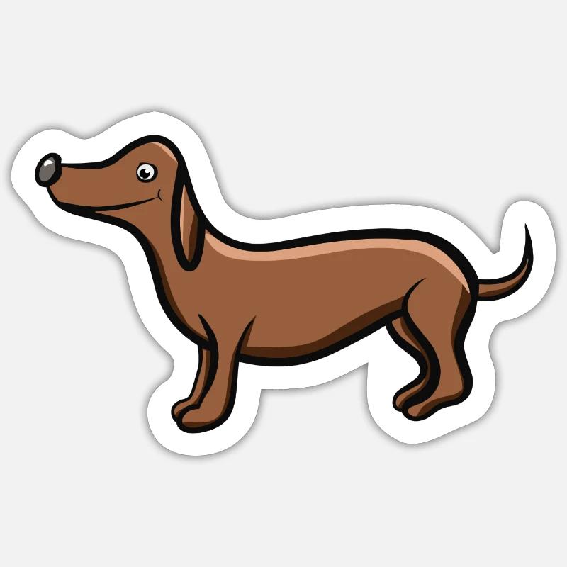 Dackel - Sticker Größe S (10 x 10 cm) - Mattweiß