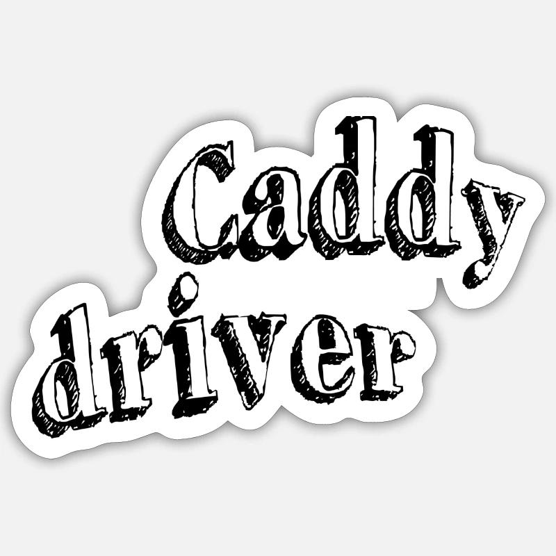 Chauffeur Caddy - Sticker taille S (10 x 10 cm) - blanc mat
