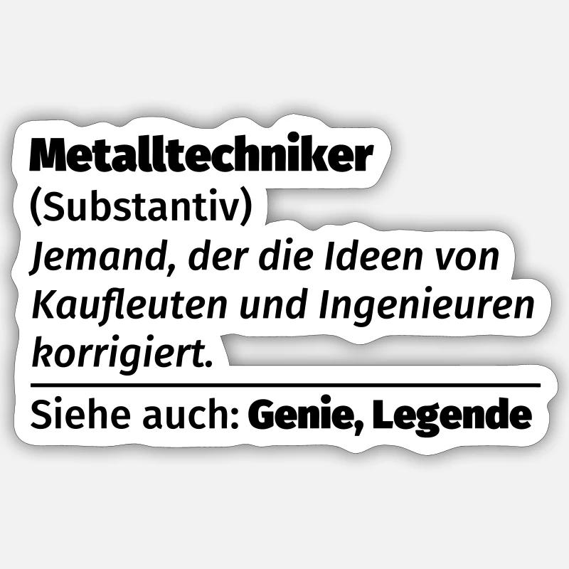 Metalltechniker Definition Sticker Größe S (10 x 10 cm)