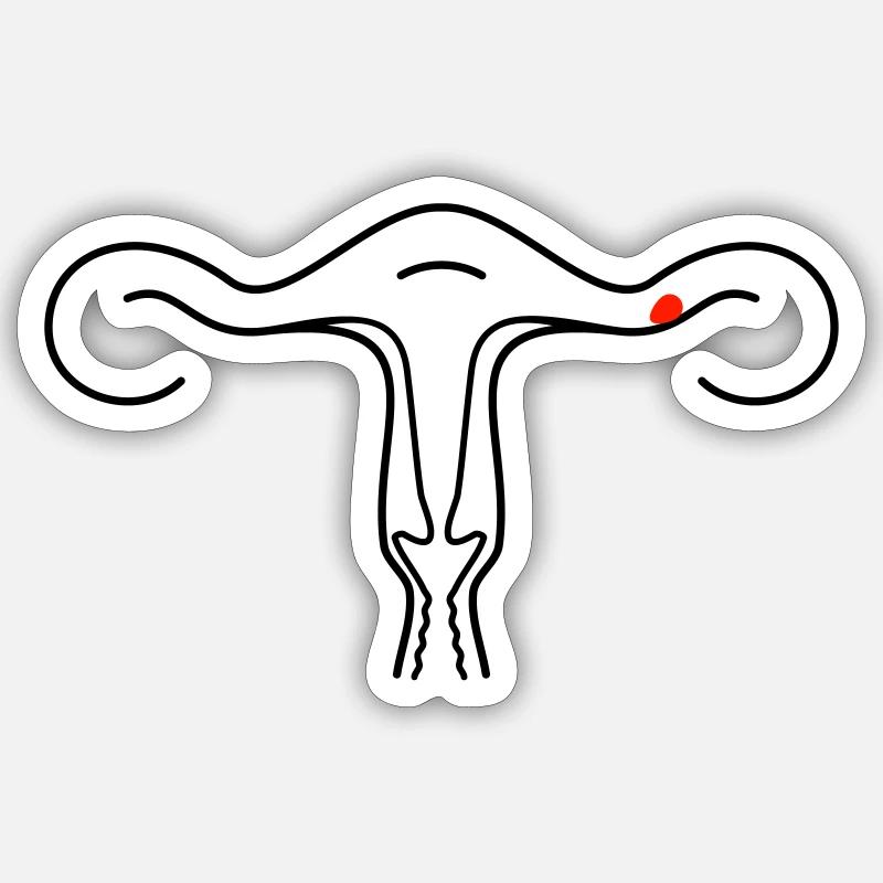 Utérus schématique (2c) Sticker taille S (10 x 10 cm)