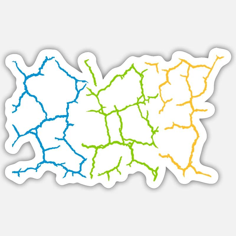 Boden Risse Muster Bunt - Sticker Größe S (10 x 10 cm) - Mattweiß