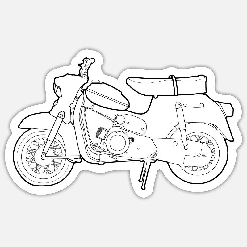 DS50 / Schwalbenfahrer / Ostalgie / Mofa Oldtimer - Sticker Größe S (10 x 10 cm) - Mattweiß
