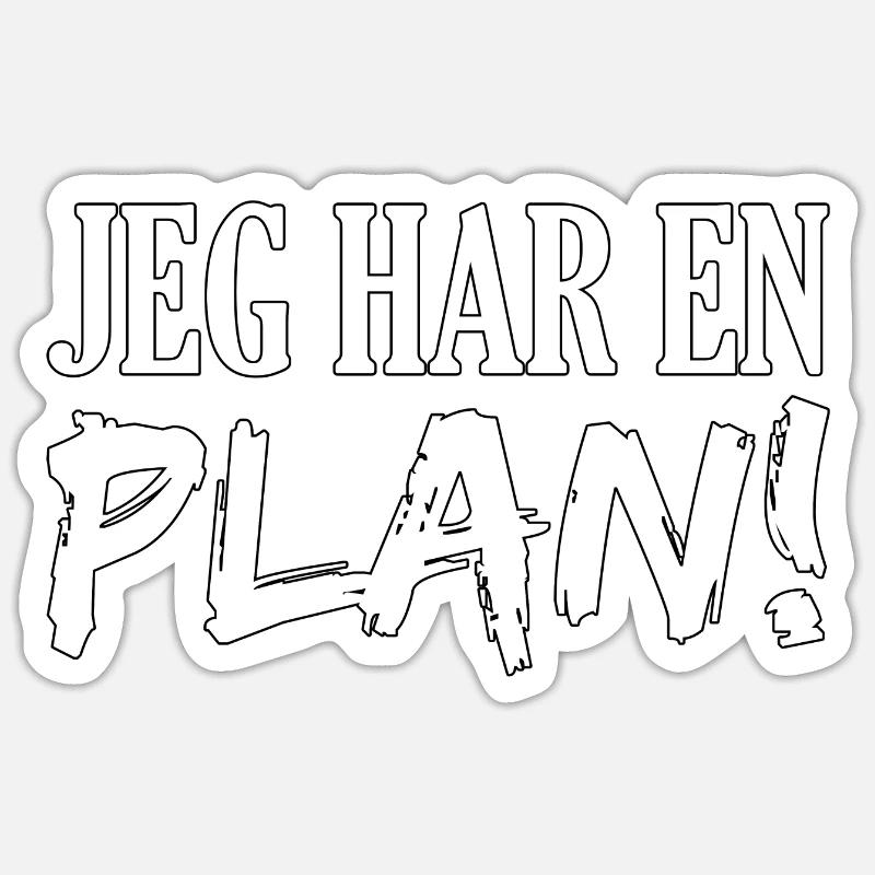 Ich habe einen Plan dänisch Kult Geschenk Sticker Größe S (10 x 10 cm)