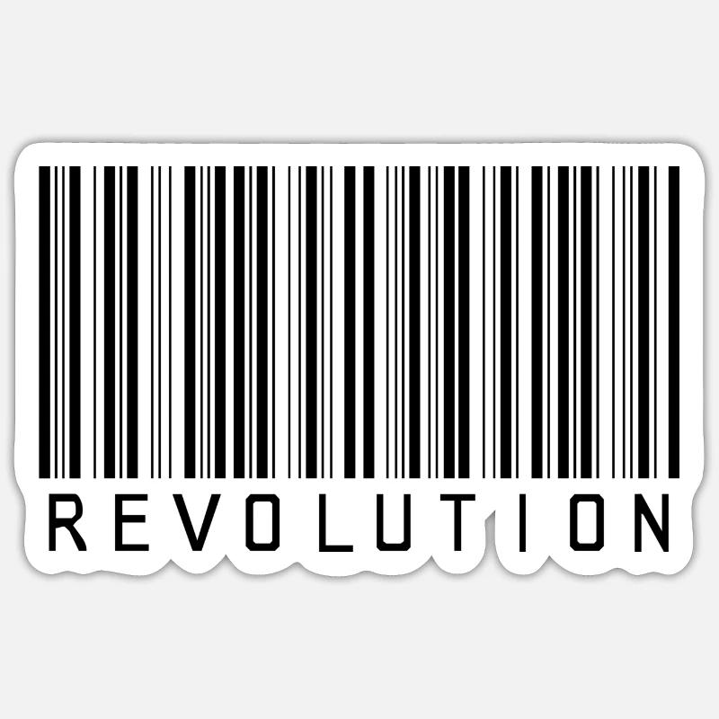Revolutions-Barcode Sticker Größe S (10 x 10 cm)