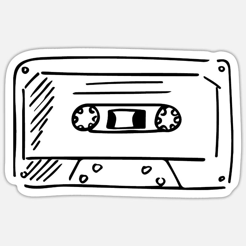 Cassette Old Fashioned Retro Sticker size S (10 x 10 cm)