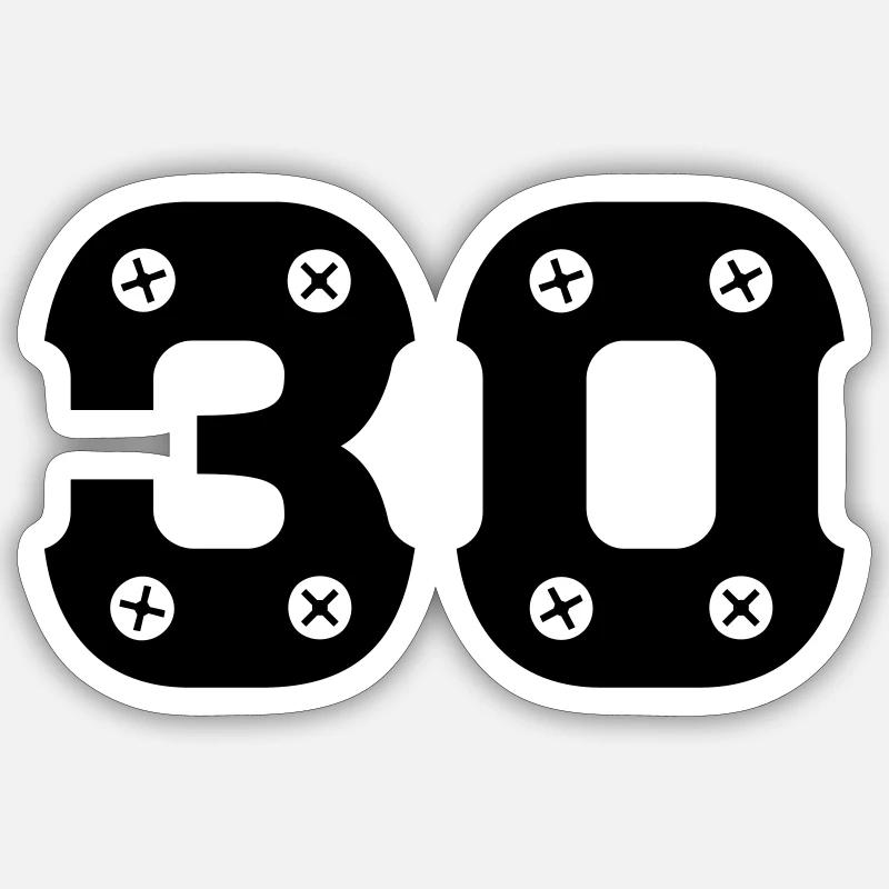 30th Birthday Gift Idea Sticker size S (10 x 10 cm)