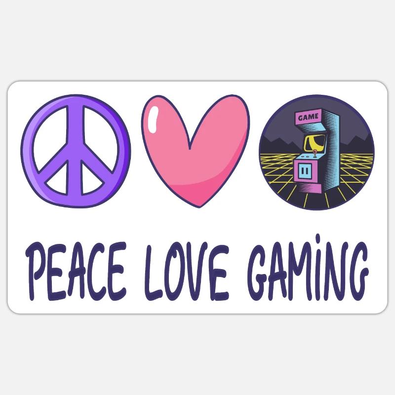 Jeu Peace Love Sticker taille S (10 x 10 cm)