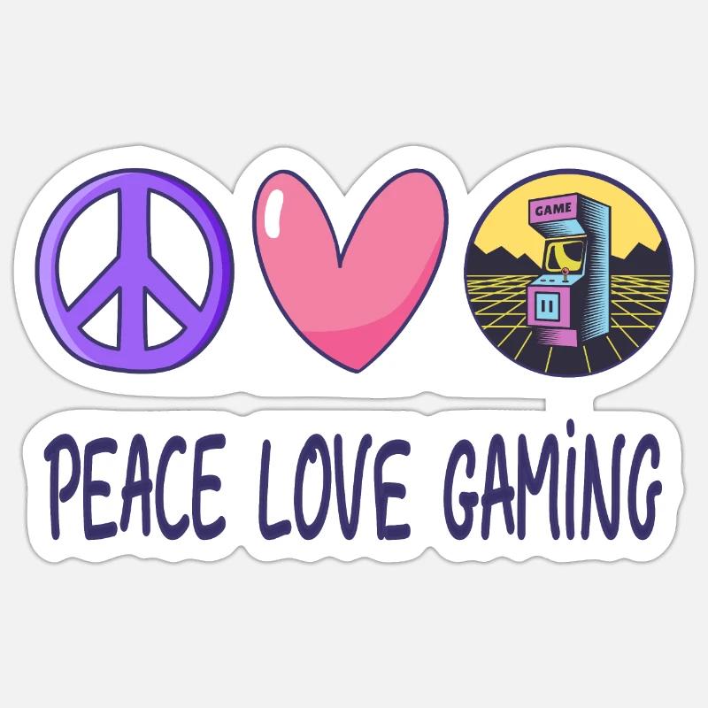 Jeu Peace Love Sticker taille S (10 x 10 cm)