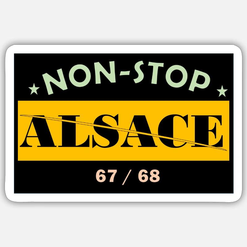 Non stop Alsace - Sticker size S (10 x 10 cm) - white matte