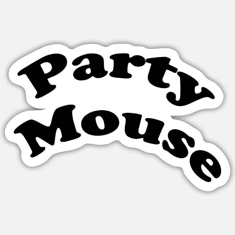 Party mouse Sticker Größe S (10 x 10 cm)