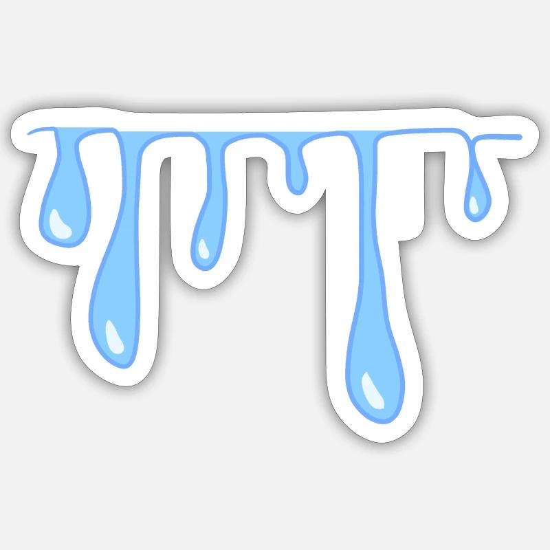 water drops slime line pattern Sticker size S (10 x 10 cm)