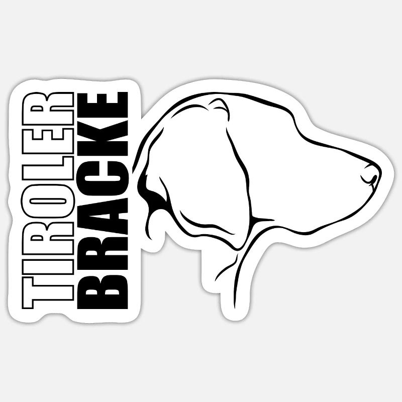 TIROLER BRACKE Profil Hunde Hund Wilsigns - Sticker Größe S (10 x 10 cm) - Mattweiß