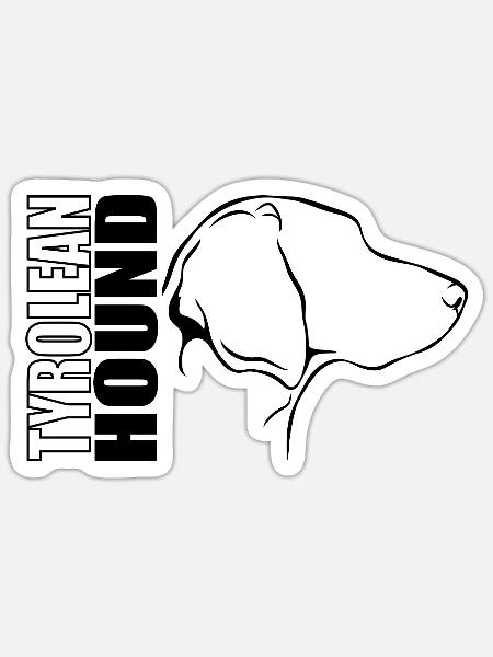 TYROLEAN HOUND Profil Hunde Hund Wilsigns - Sticker Größe S (10 x 10 cm) - Mattweiß