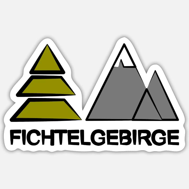 fichtelgebirge - Sticker Größe S (10 x 10 cm) - Mattweiß