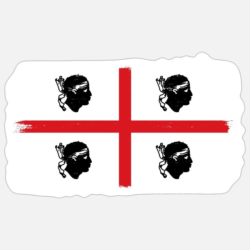 Drapeau de la Sardaigne Drapeau sarde Drapeau de la Sardaigne Sticker taille S (10 x 10 cm)