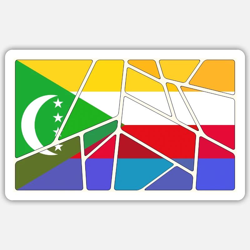 Comores - Sticker taille S (10 x 10 cm) - blanc mat