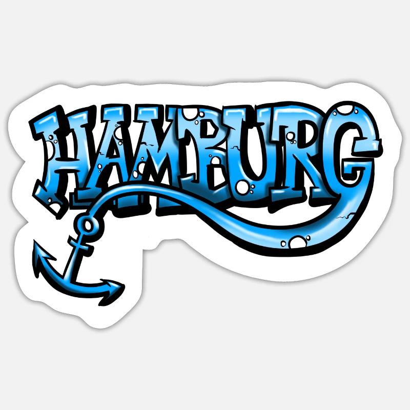 Lettrage graffiti de Hambourg - Sticker taille S (10 x 10 cm) - blanc mat