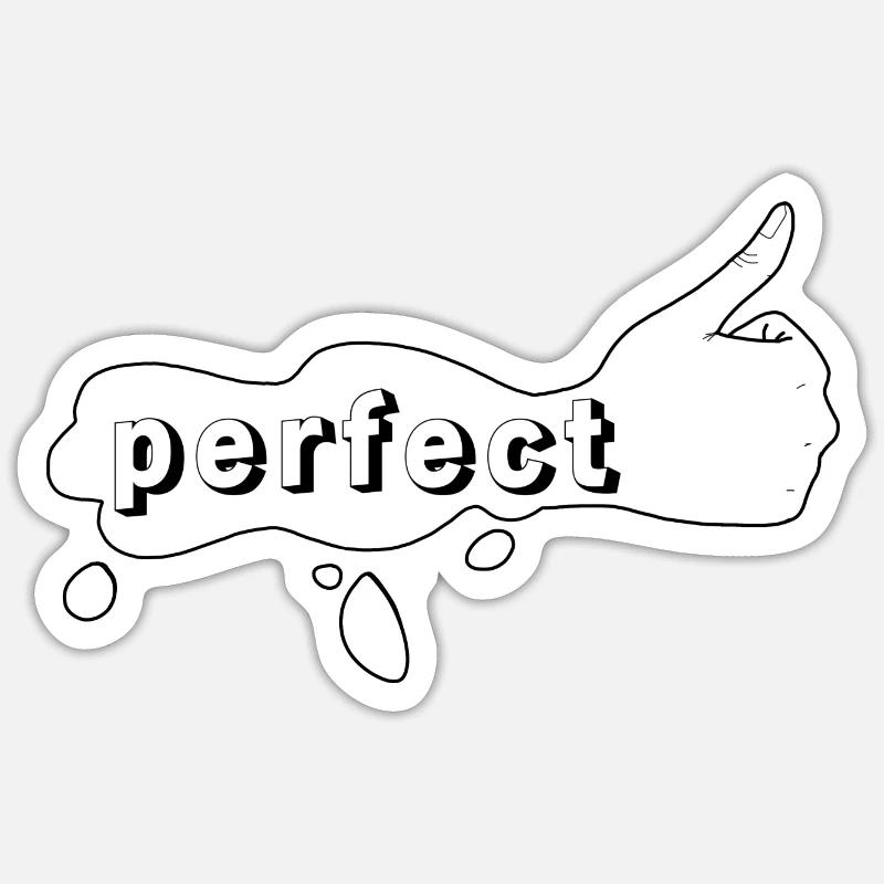 perfect - Sticker Größe S (10 x 10 cm) - Mattweiß