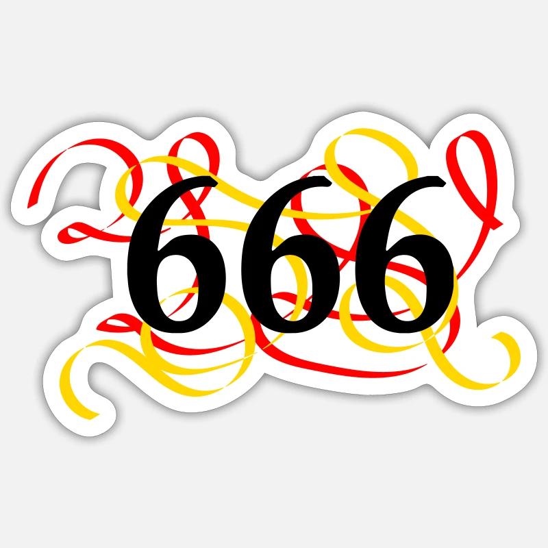 666 brûlés - Sticker taille S (10 x 10 cm) - blanc mat