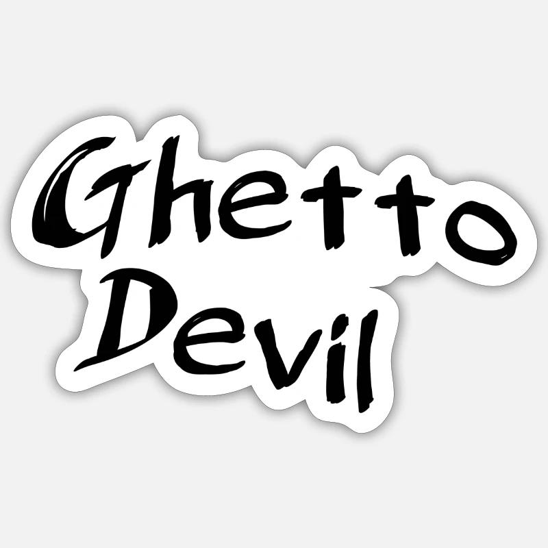 Le diable du ghetto - Sticker taille S (10 x 10 cm) - blanc mat