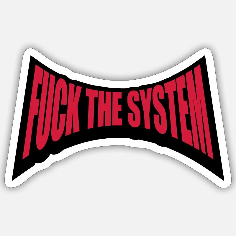 Punk baise le système - Sticker taille S (10 x 10 cm) - blanc mat