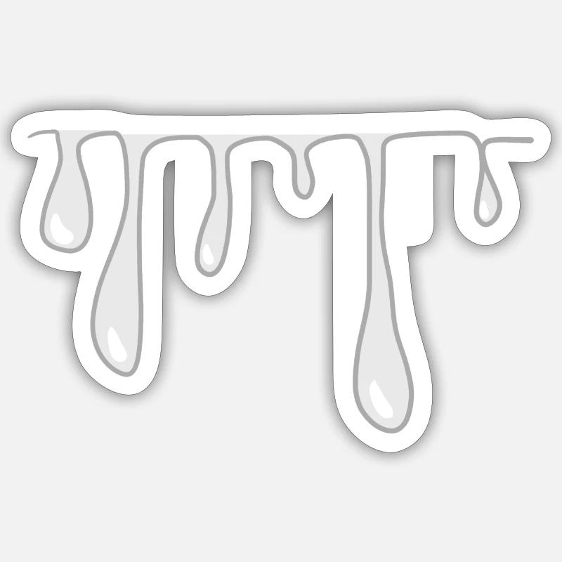drops slime line pattern - Sticker size S (10 x 10 cm) - white matte