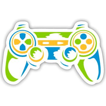 Colorful Controller Retro Console - Sticker size S (10 x 10 cm) - white matte - Front