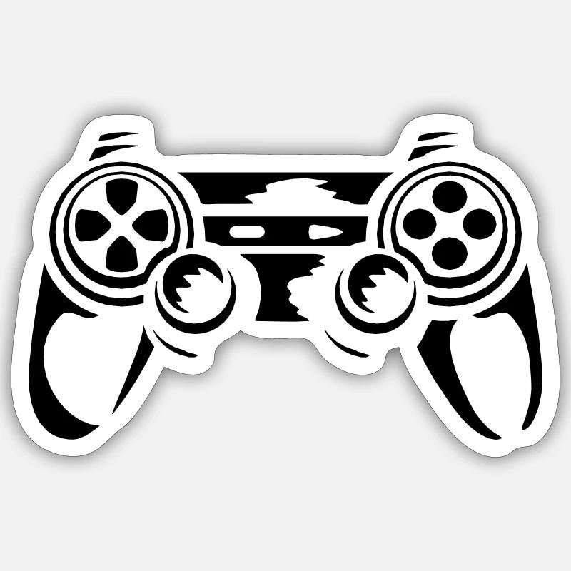 Controller Retro Konsole Gamer - Sticker Größe S (10 x 10 cm) - Mattweiß