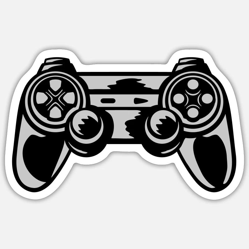 Konsole Retro Controller Gamer - Sticker Größe S (10 x 10 cm) - Mattweiß