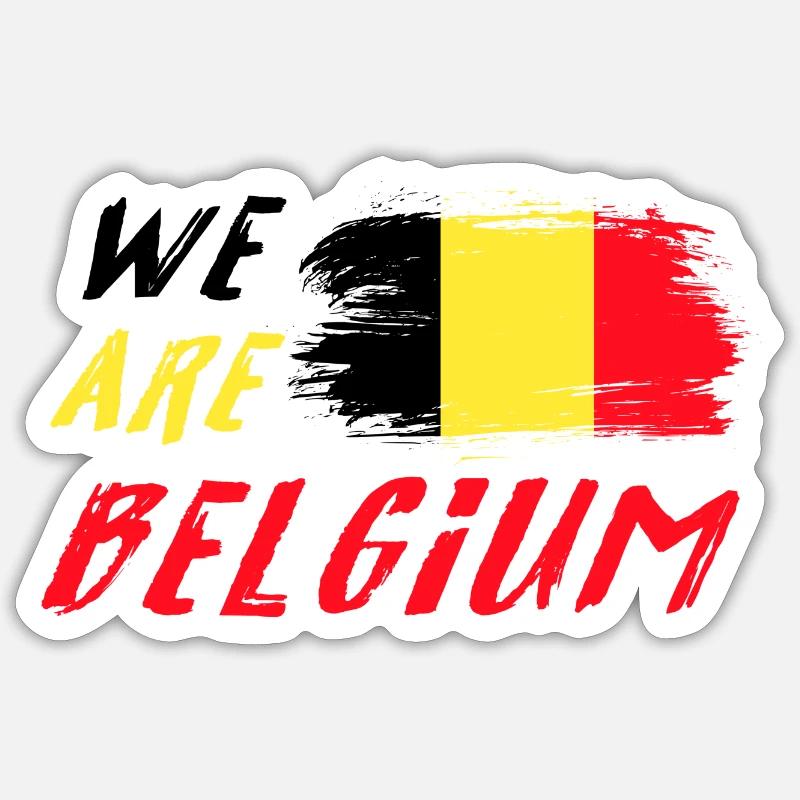 We are Belgium - Sticker size S (10 x 10 cm) - white matte