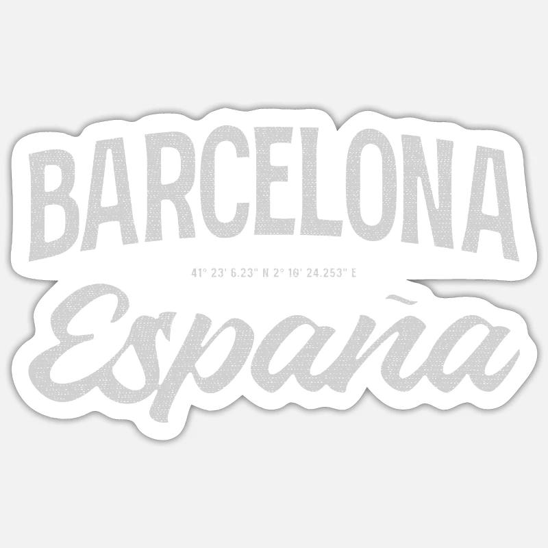 Barcelona España Script Design - Sticker size S (10 x 10 cm) - white matte