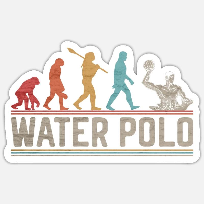 Evolution des Wasserball-Spaß-Wasserballs - Sticker Größe S (10 x 10 cm) - Mattweiß