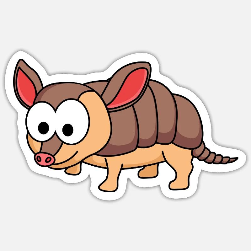 Armadillo Comic Animal - Sticker size S (10 x 10 cm) - white matte