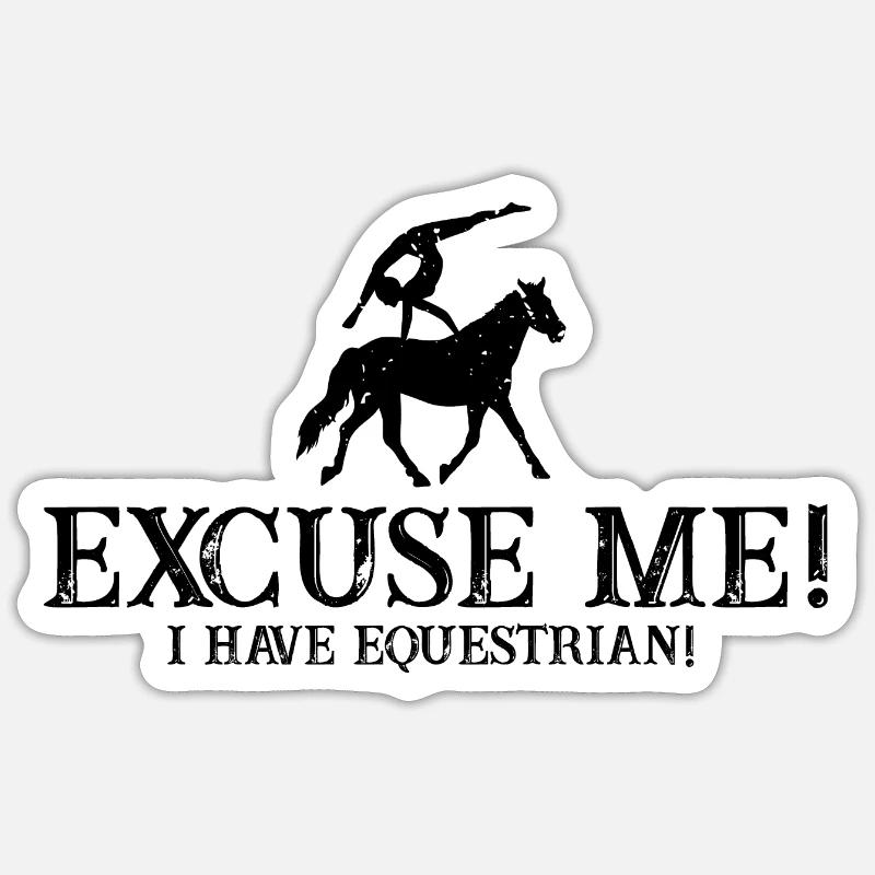 Conception acrobatique de voûte et cheval équestre Sticker taille S (10 x 10 cm)