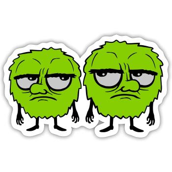 2 Monsters Roll Eyes - Sticker size S (10 x 10 cm) - white matte - Front