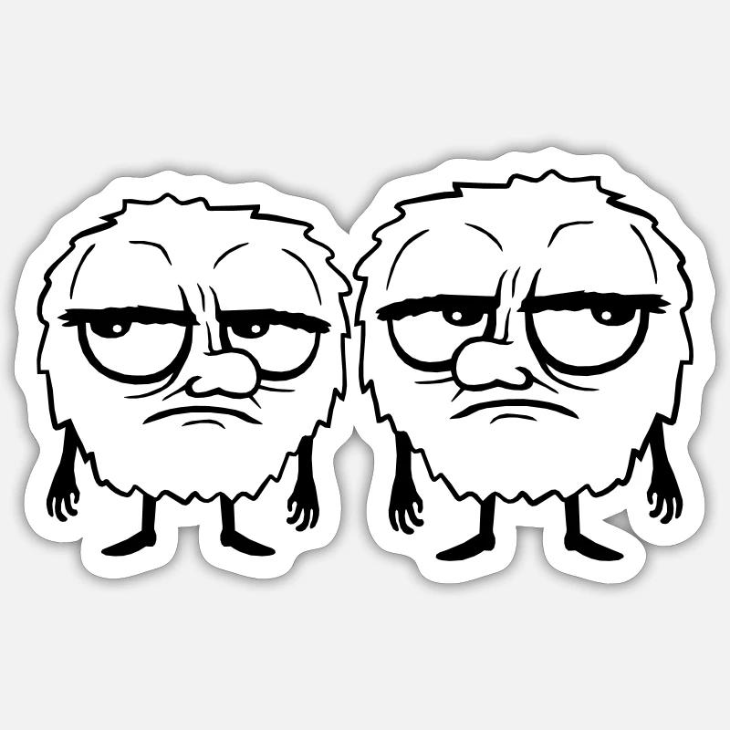 Team 2 Monsters annoyed - Sticker size S (10 x 10 cm) - white matte