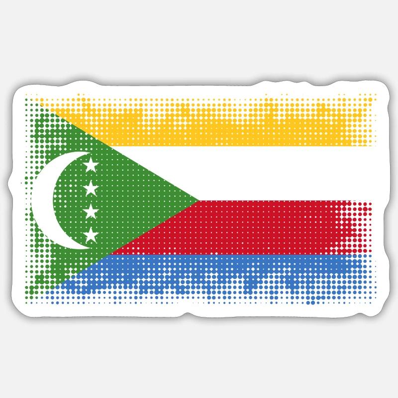 Comores - Sticker taille S (10 x 10 cm) - blanc mat